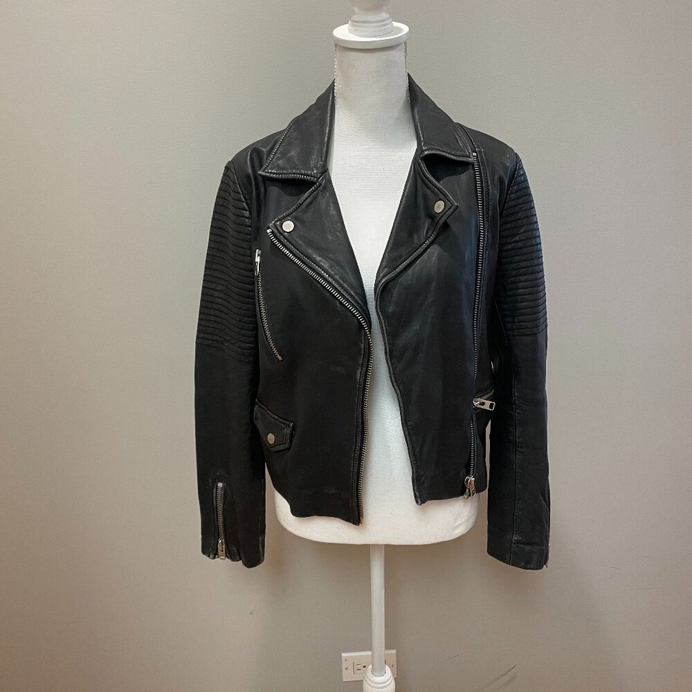 Topshop Faux Leather Biker Jacket